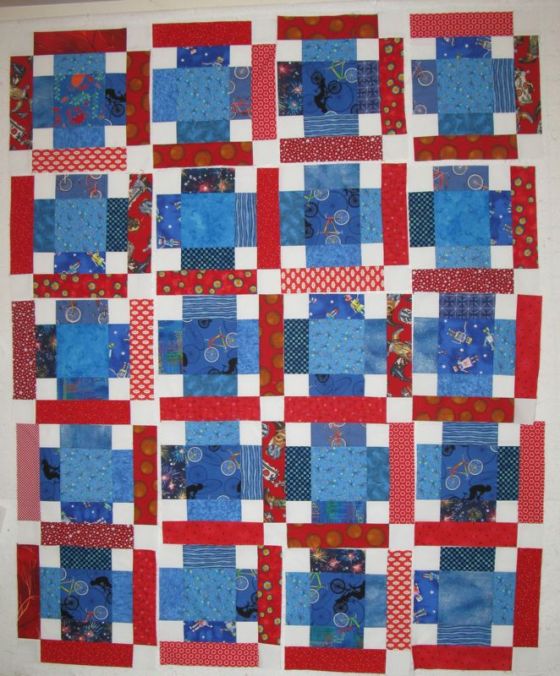 Sashless Quilt in pieces