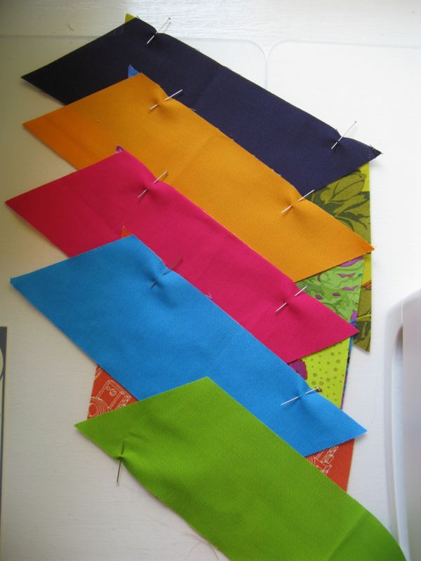 lined up for piecing