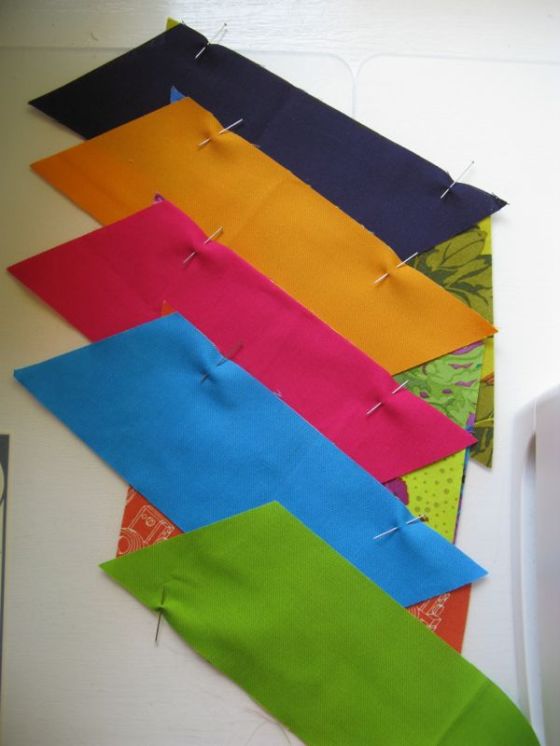 lined up for piecing