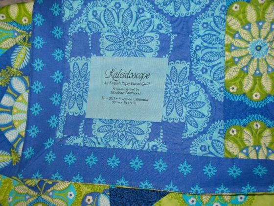 Kaleidoscope quilt label