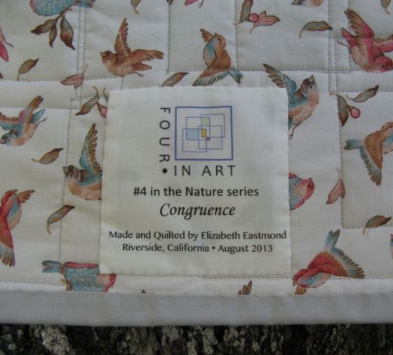 Congruence Owl quilt label