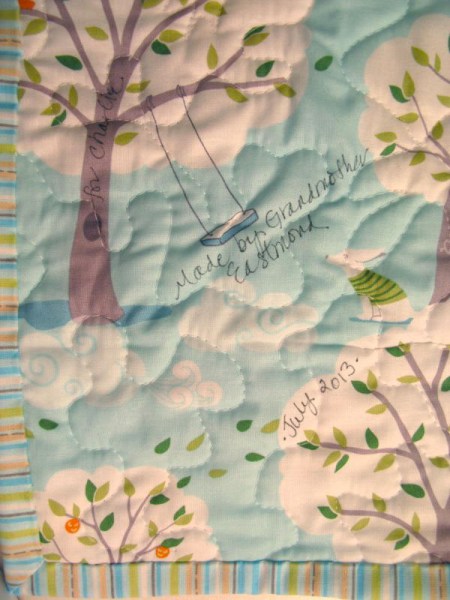 Charlie's Quilt - label