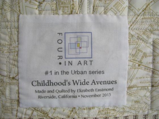 ChildhoodWideAvenues Art Quilt_label