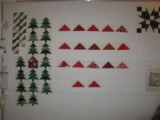 SantasVillage quilt pieces