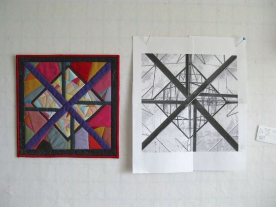 On Line art quilt with picture