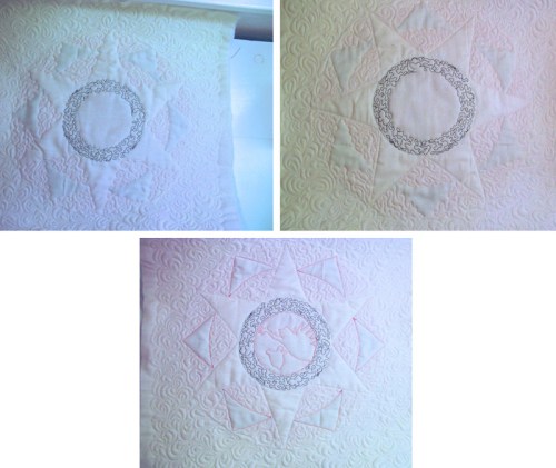 Christmas Star Pillow Back_quilting