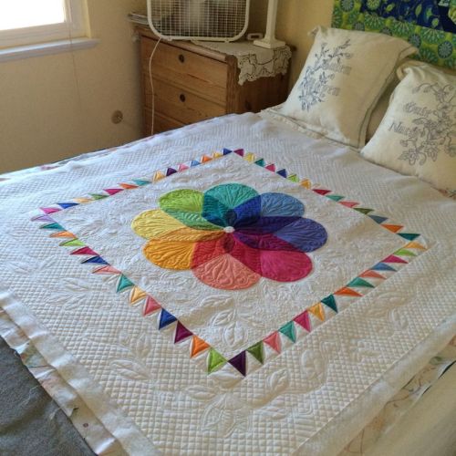 Colorwheel Blossom Drying on Bed