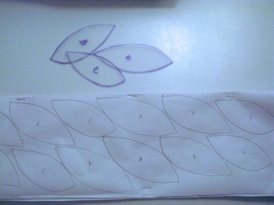 Leaf shapes on Freezer Paper