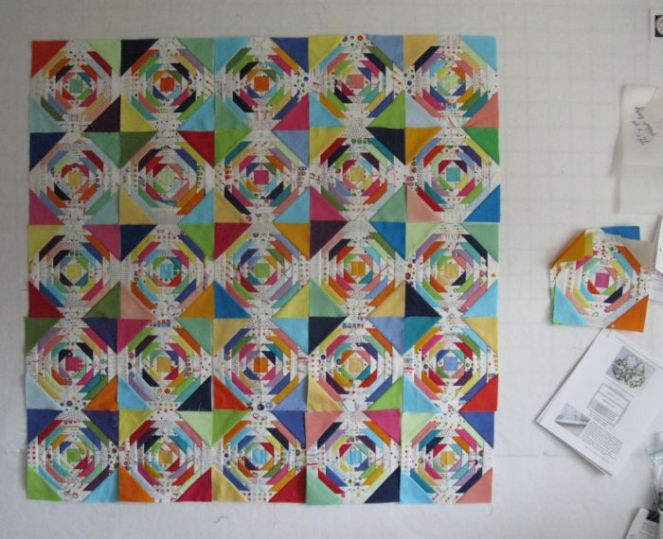 Pineapple Blocks laid out