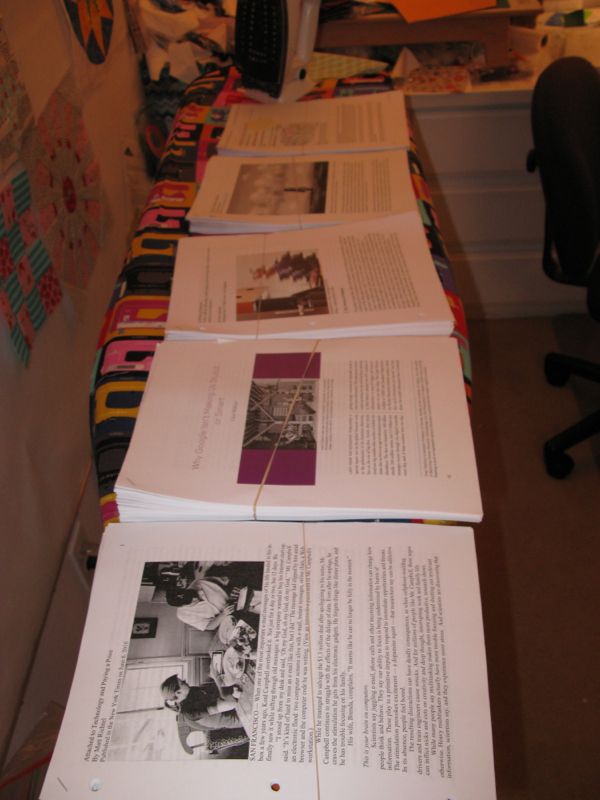 Papers on ironing board