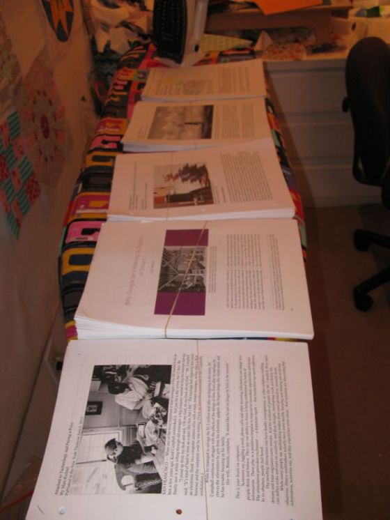 Papers on ironing board