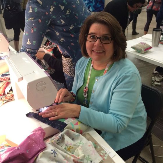 Sewing at CS Booth