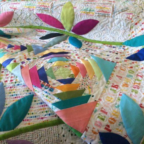 Quilting in Progress on Pineapple