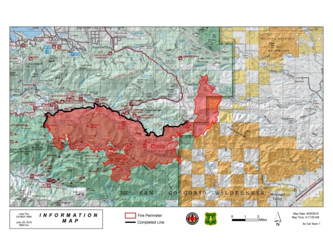 Lake Fire June 25 Map