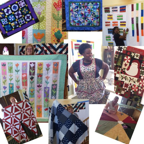 Quilters working on Quilts