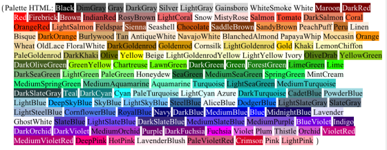 Simone's Color Chart