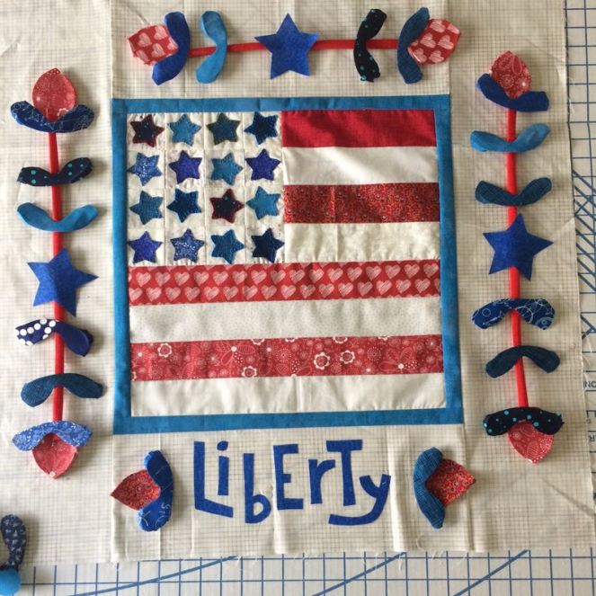 Liberty USA Mini Quilt, 1 (along with some “slow quilting”)