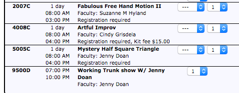 Road to California 2018 classes