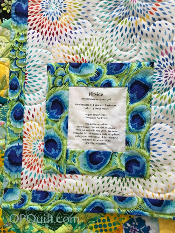 Plitvice Quilt_3 label