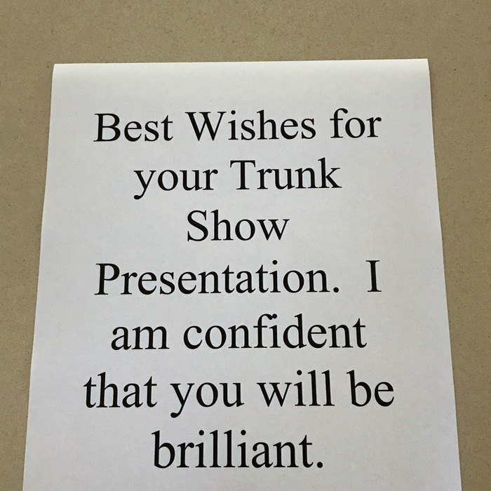 Best Wishes on Trunk Show