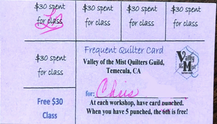 Frequent Quilters Card