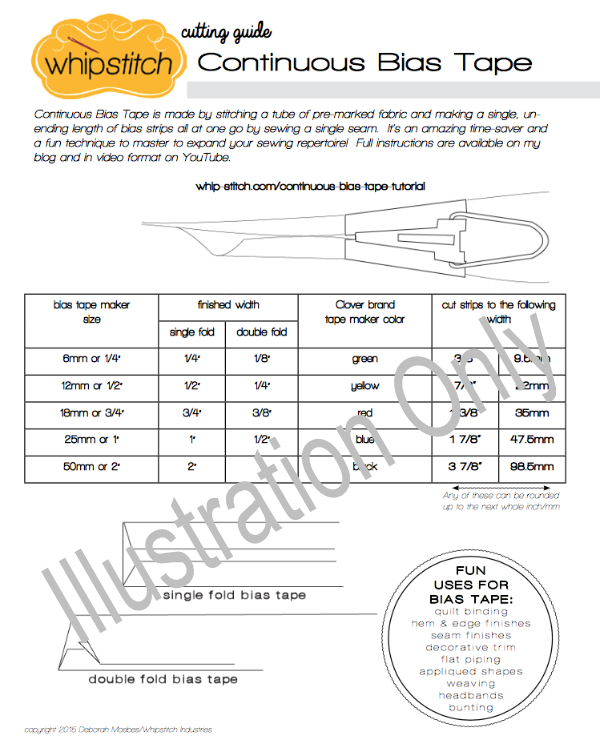 WhipStitch Bias Tape Cutting Guide