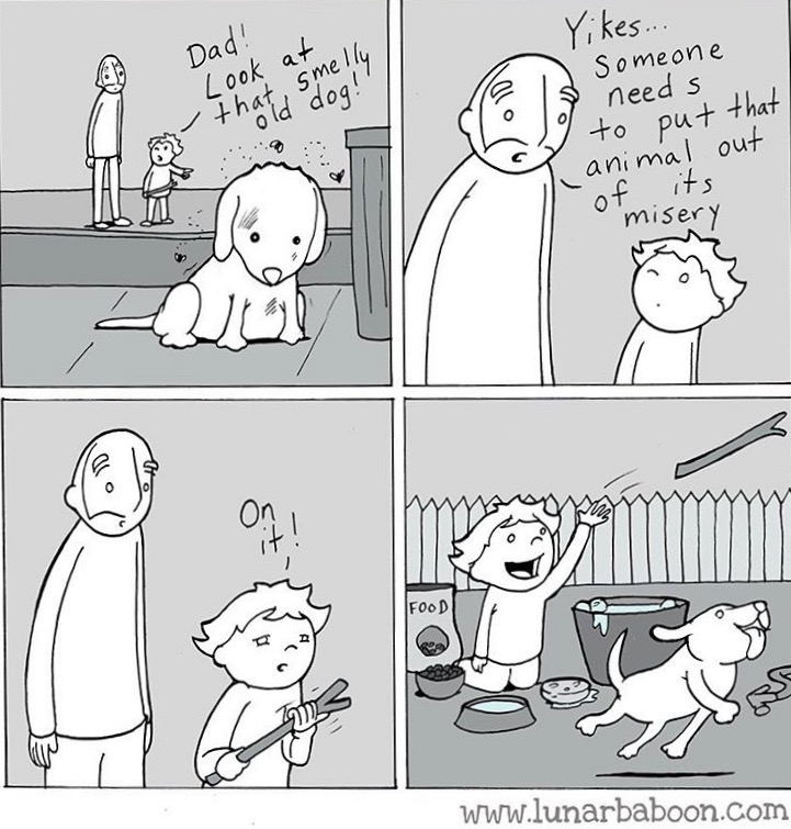 Cartoon_playwith the puppy