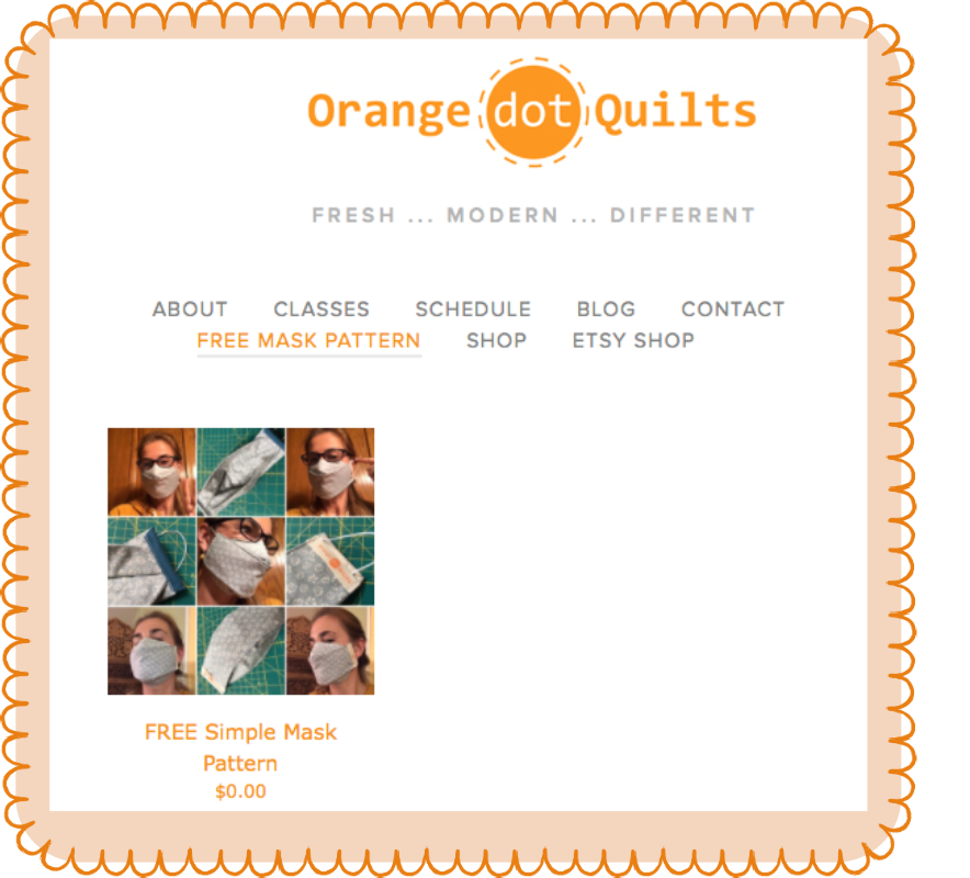 Face Mask Orange Dot Quilts