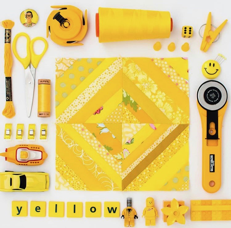Yellow Quilting Tools Block