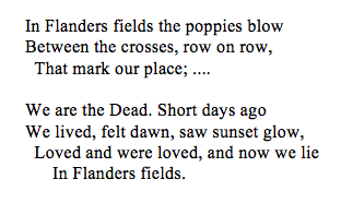 In Flanders fields the poppies