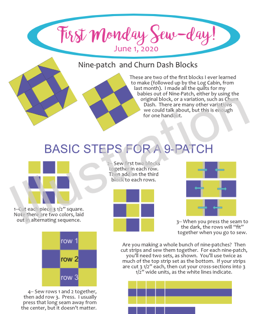 June 2020 FirstMonday Sew-Day Illus